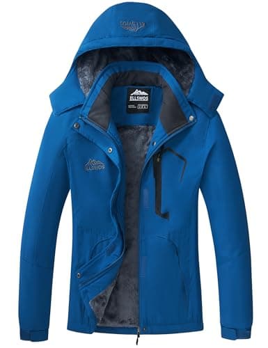 Womens ELLSWOS Winter Ski Jacket Warm Waterproof Windproof Raincoat