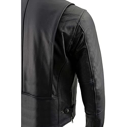 Milwaukee Black Classic Scooter Leather Jacket w/Removable Thermal Liner
