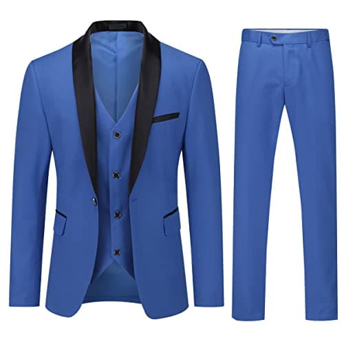 Boyland Men's Shawl Collar 1 Button Formal Suit for Wedding & Business