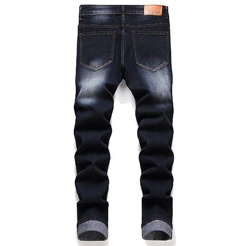 Men's Comfortable Stretch Cargo Jeans - JUNBAOSS Straight Leg Ripped Skinny