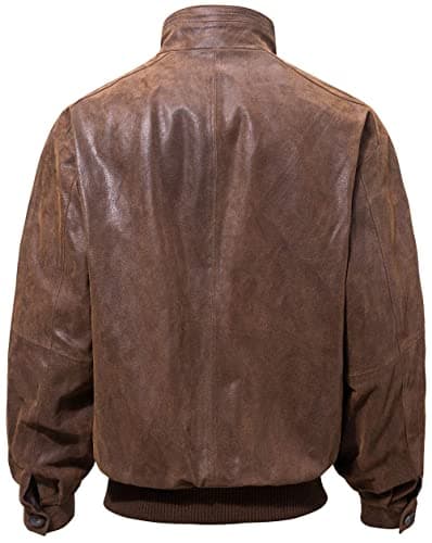 FLAVOR Men's Real Leather Bomber Casual Jacket