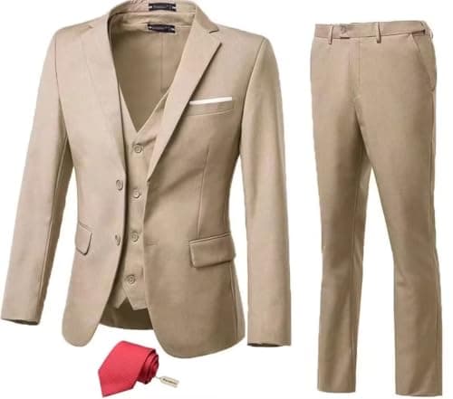 Slim Fit 3-Piece Men's Business Suit for Wedding, Prom, and Business Events