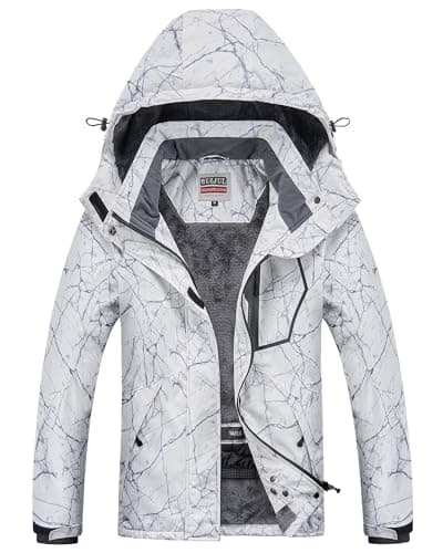 Women's Waterproof Winter Ski Jacket with Detachable Hood