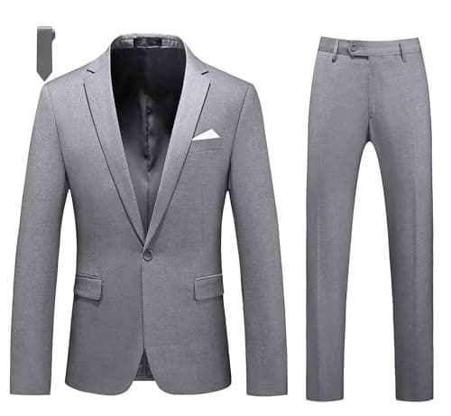 Mogu Men's Slim Fit 2-Piece Tuxedo Suit for Weddings and Formal Events