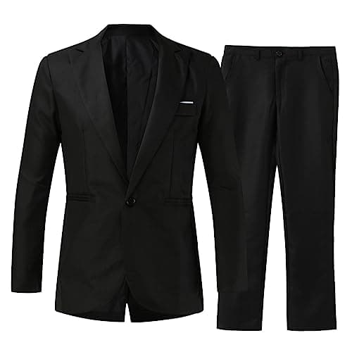 BIFUTON Men's Slim Fit 1-Button Tuxedo Suit for Party, Wedding, Business