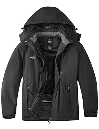 wantdo Women's Plus Size Waterproof Ski Jacket Winter Warm Hooded Coat