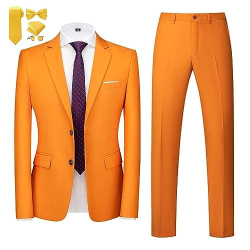 MOGU Men's Slim Fit Prom Tuxedo 2-Piece Suit (Jacket + Pants)