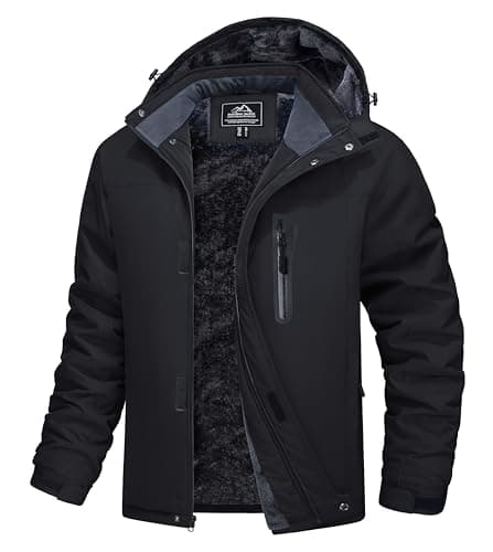 MAGCOMSEN Men's Water Resistant Winter Ski Snow Rain Jacket with Hood