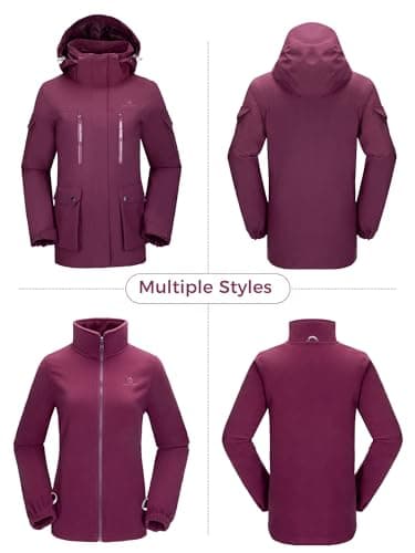 CAMEL CROWN Women's Waterproof 3-in-1 Snow Jacket Winter Coats