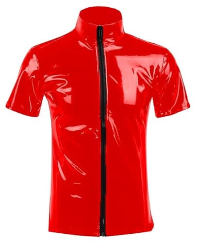 MALE SHINY PATENT LEATHER JACKET SLIM FIT NIGHTCLUB PARTY WEAR