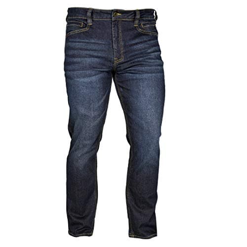 LA Police Gear Men's Durable Stretch Tactical Jeans - Terrain Flex Slim Fit, Multi-Pocket Design