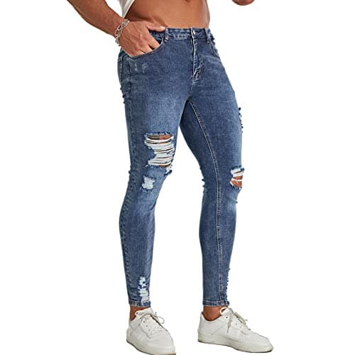 Slim Fit Ripped Distressed Jeans for Men