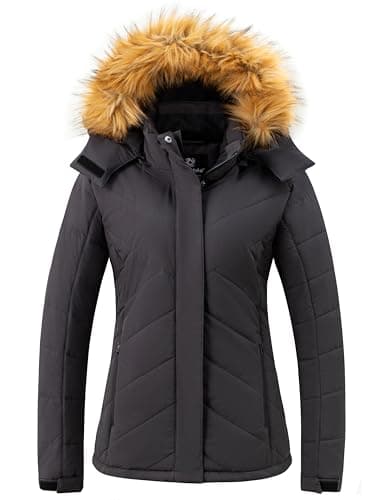 wantdo Women's Waterproof Ski Hooded Snow Coat for Winter Mountain Activities