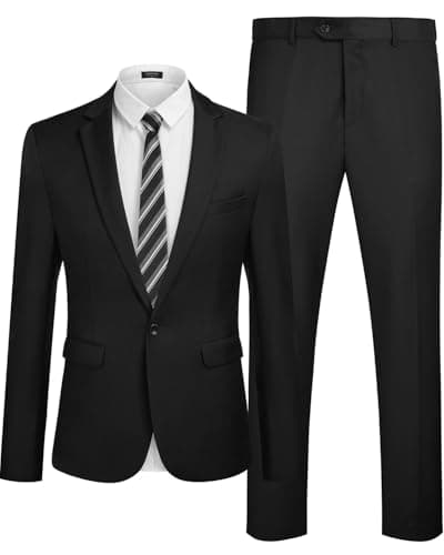 COOFANDY Men's 2-Piece Slim Fit Tuxedo Suit with Blazer Jacket
