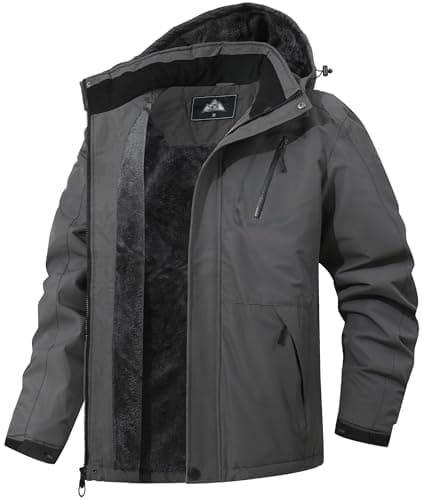 Men's Winter Mountain Coat with Fleece Lining and Hood
