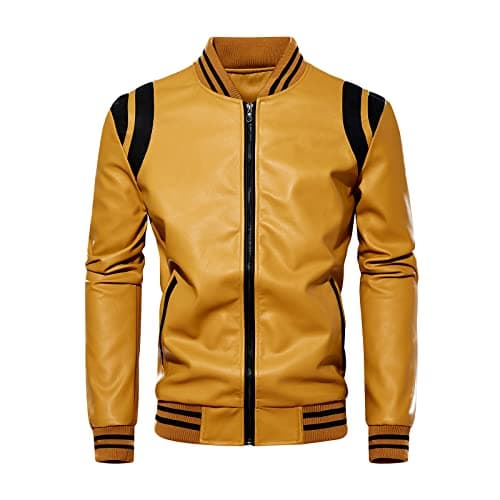 Chuida Mens Lightweight Leather Jacket for Motorcycle Riding and Casual Wear
| Chuida Mens Stand Collar Faux Leather Bomber Jacket Perfect for Summer and Fall
| Chuida Mens Lightweight Leather Jacket - Stylish Stand Collar Design for Motorcyclists