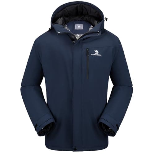 CAMEL CROWN Men's Waterproof Ski Jacket for Winter Hiking Rain Snow