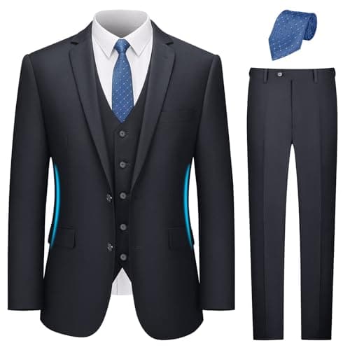 Men's Slim Fit 3-Piece Suit Set for Business and Wedding