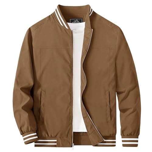 MAGCOMSEN Men's Lightweight Bomber Jacket Zip-Up Windbreaker