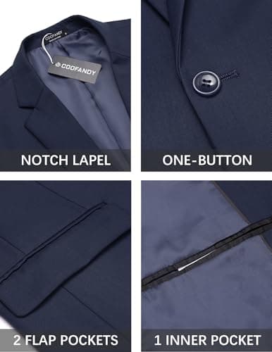 COOFANDY Men's 2-Piece Slim Fit Tuxedo Suit with Blazer Jacket