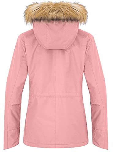 Wantdo Women's Waterproof Insulated Fleece Hooded Ski Jacket