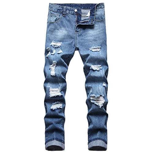 RANMCC Men's Slim Fit Ripped Jeans