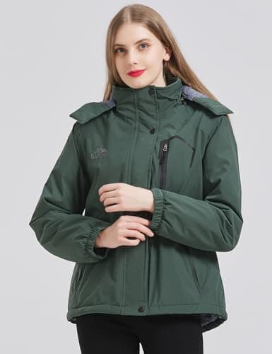 Womens ELLSWOS Winter Ski Jacket Warm Waterproof Windproof Raincoat