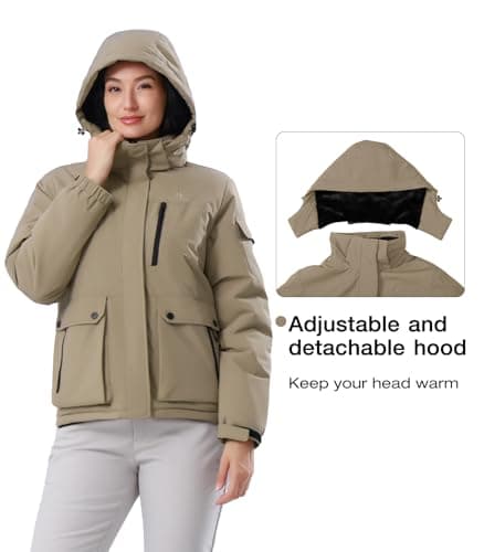 CAMEL CROWN Women's Waterproof Winter Ski Jacket