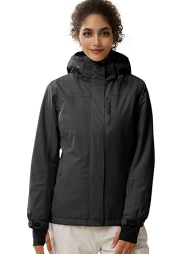Women's Waterproof Ski Snow Jacket with Fleece Lining