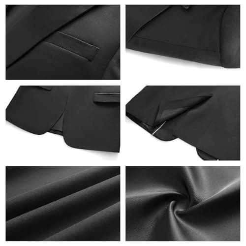 KUDMOL Men's Slim Fit One-Button Tuxedo Suit for Weddings and Proms