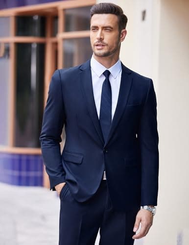 COOFANDY Men's 2-Piece Slim Fit Tuxedo Suit with Blazer Jacket