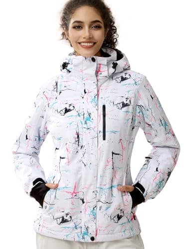 Women's Waterproof Ski Snow Jacket with Fleece Lining