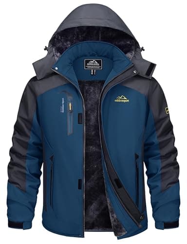 TACVASEN Men's Winter Water-Resistant Fleece Snow Ski Military Tactical Parka Jacket Raincoat