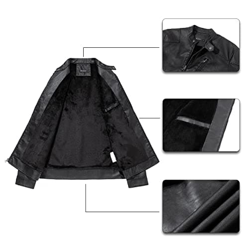 WULFUL Men's Vintage Leather Motorcycle Jacket and Coat