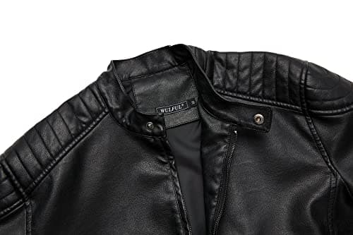 Men's Stand Collar Leather Motorcycle Jacket