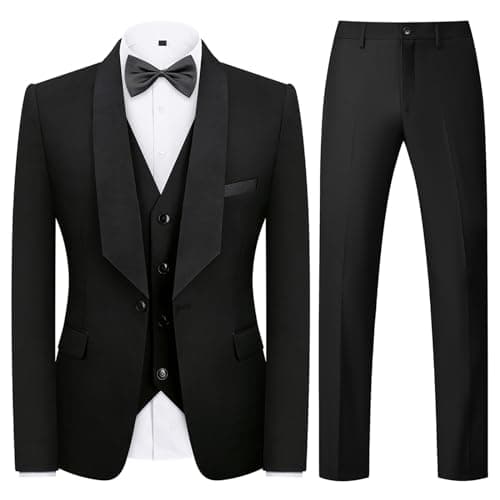 Rogers & Morris Men's 3 Piece Tuxedo Suit for Wedding & Prom