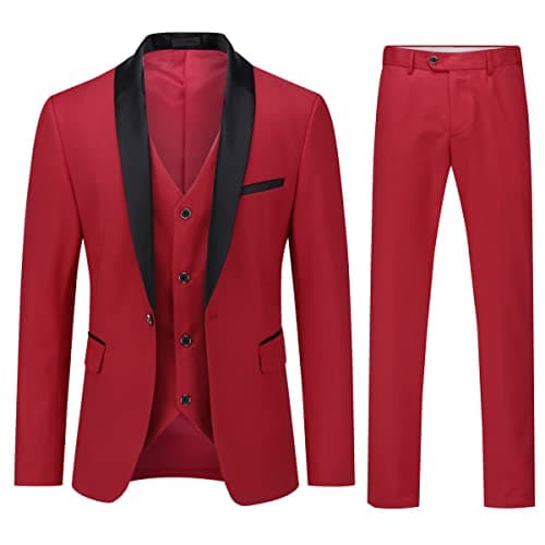 Boyland Men's Shawl Collar 1 Button Formal Suit for Wedding & Business