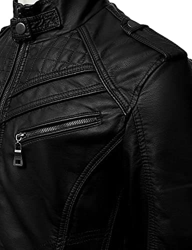 DECIMAL Men's Black Genuine Lambskin Leather Biker Jacket VINTAGE MOTORCYCLE JACKETS
