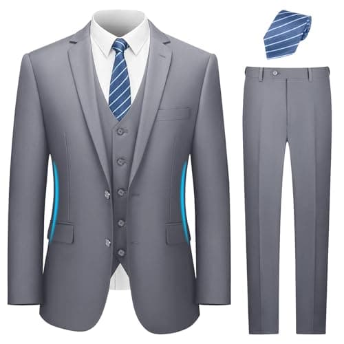 Men's Slim Fit 3-Piece Suit Set for Business and Wedding