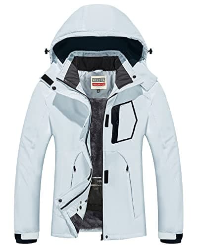 Women's Waterproof Winter Ski Jacket with Detachable Hood