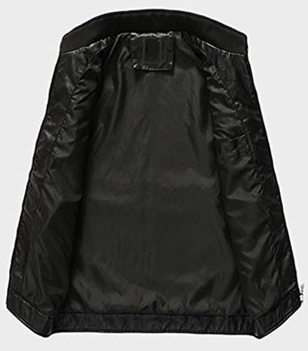 Youhan Men's Casual Slim Bomber Faux Leather Jacket
