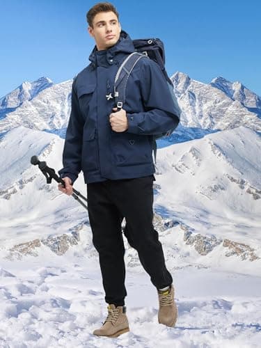 Men's Waterproof 3-in-1 Winter Ski Coat Puffer Liner Snow Windbreaker