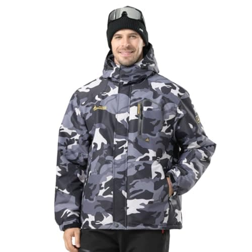 BOWOXO Men's Waterproof Winter Ski Jacket for Hiking