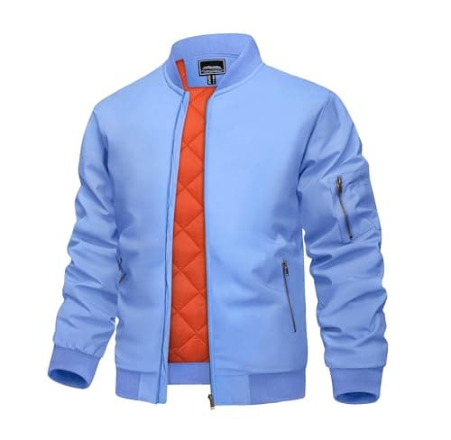 KEFITEVD Men's Windproof Bomber JacketWarm Winter Full Zip Coats
