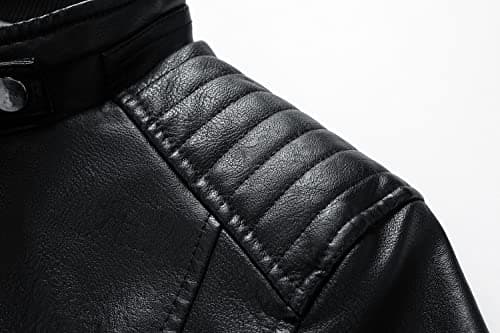 Men's Casual Faux Leather Biker Jacket for Womleys