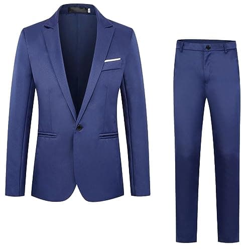 BIFUTON Men's Slim Fit 1-Button Tuxedo Suit for Party, Wedding, Business
