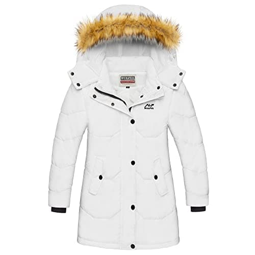 WULFUL Girl's Winter Waterproof Down Puffer Jacket with Warm Hood
