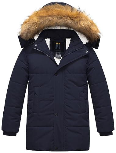 Thick Winter Coat for Boys: CREATMO US Sherpa Long Parka Jacket