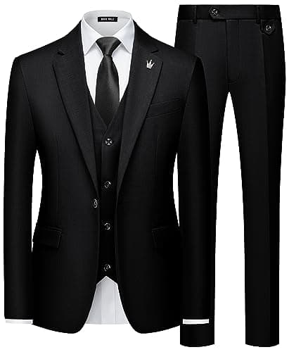 MAGE Men Slim Fit 3PC Tuxedo Suit Blazer Vest Pants Set