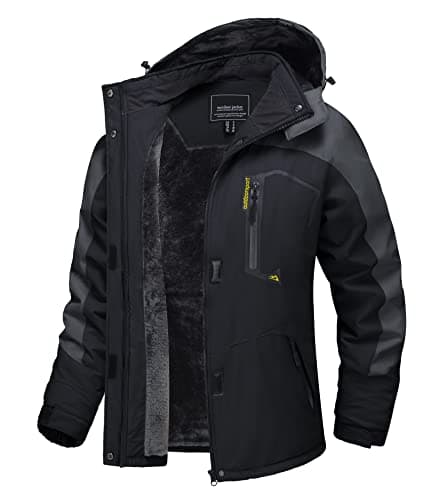 TACVASEN Women's Winter Waterproof Ski Jacket with Hood and Fleece Liner